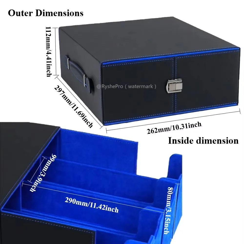 PU Leather Trading Card Storage Box – Holds 1800+ Cards | Magnetic Closure Commander Deck Case for MTG, Pokémon & TCG